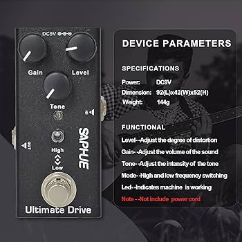 Amazon.com: SAPHUE Ultimate Drive Guitar Effects Pedal Gain